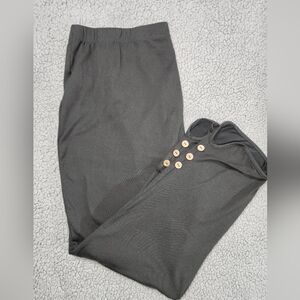 SHEIN Gray Leggings with Button Detail